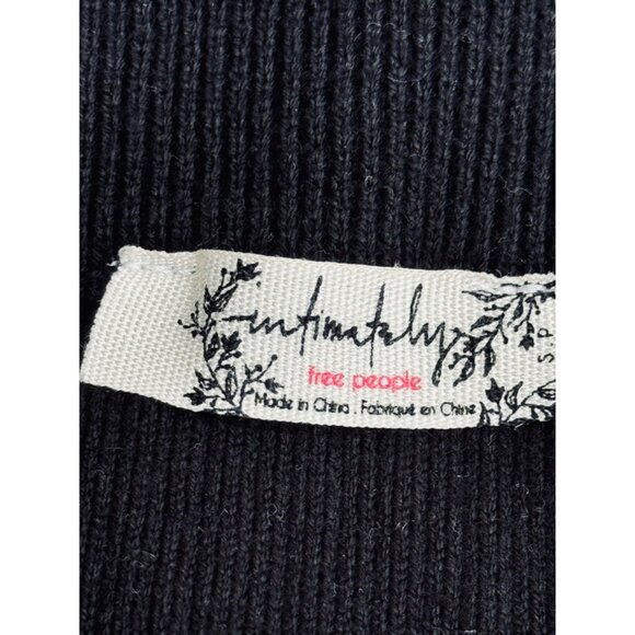 Free People by Anthropologie Black Ribbed Knit Mini Skirt  .Size Small - Picture 3 of 7